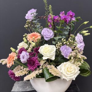 funeraire corbeil avec orchidée
